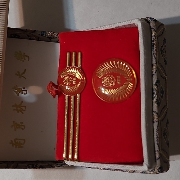 Chinese Vintage Tie Clasp and Pin - Picture 1 of 9